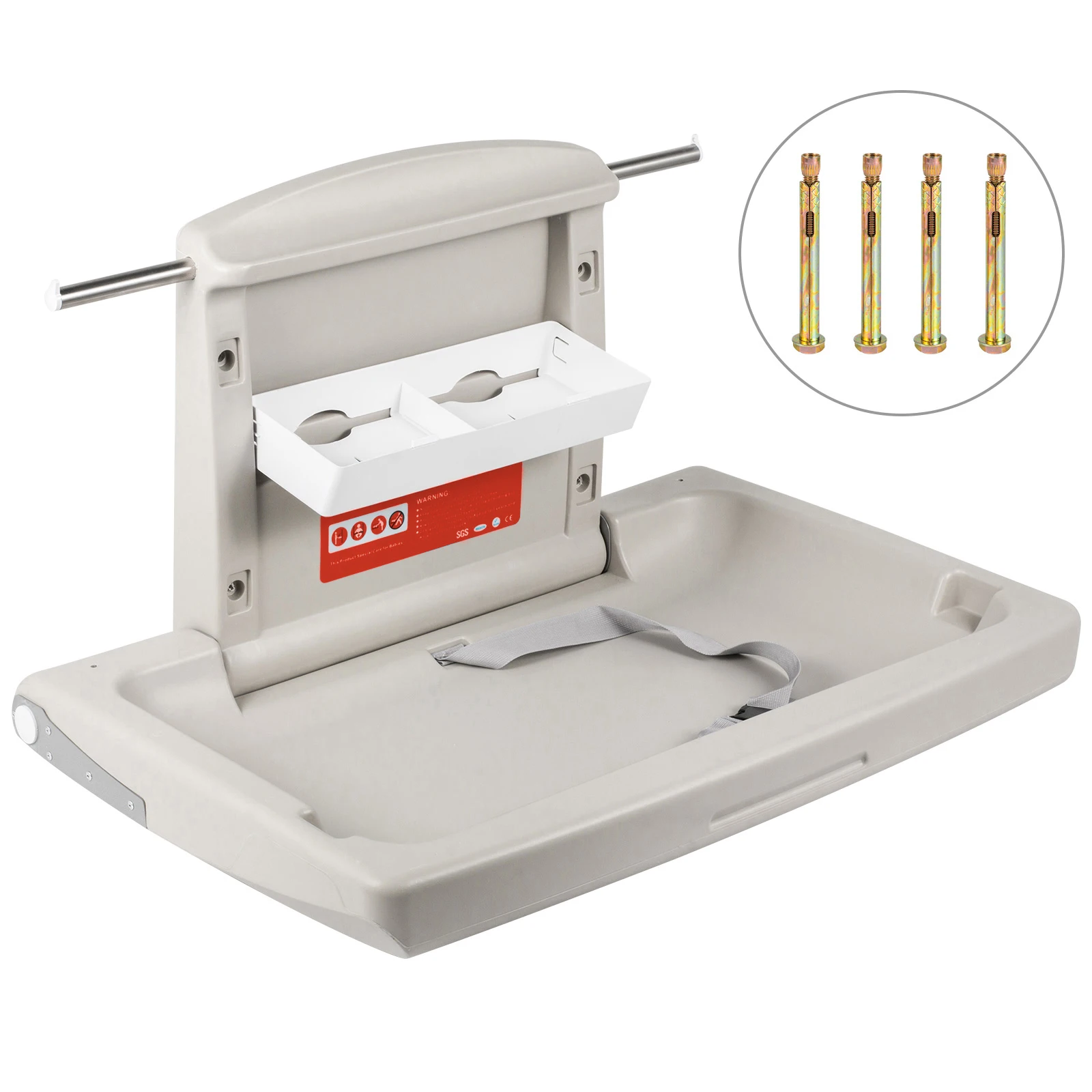 VEVOR Baby Changing Station Commercial Wall Mounted Baby Diaper Changing Table Fold Down Vertical Baby Changing Table Indoor