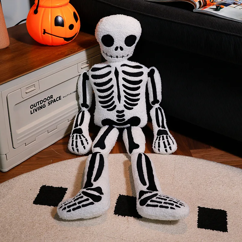 Funny Skeleton Halloween Gifts Horror Skeleton Man Pillow Stuffed Plush Skull Happy Halloween Decors Home Sofa Cushion