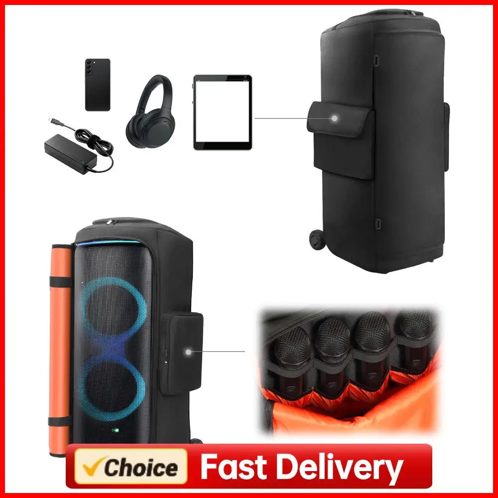

For Partybox 720 Portable Speaker Dust Case Zipper Closure Double-Sided Speaker Storage Bag Wear Resist Speaker Accessories