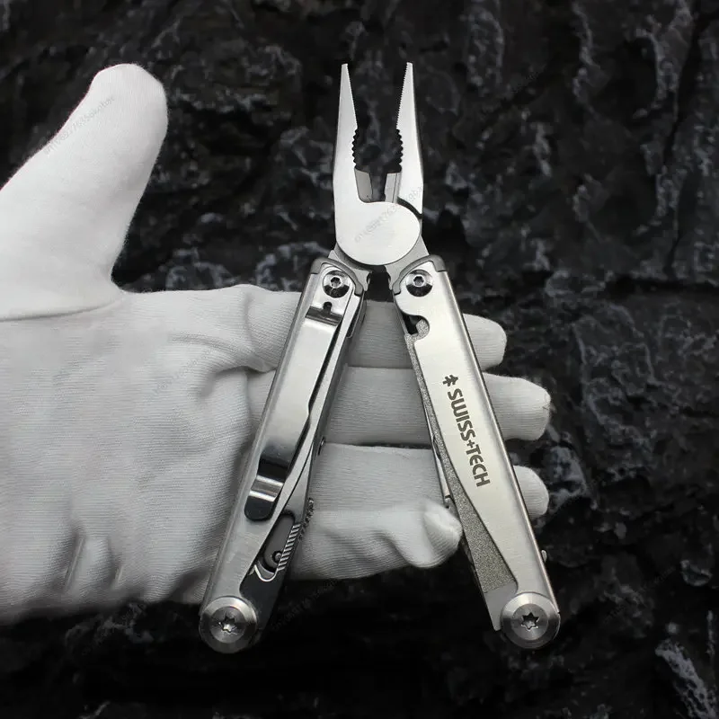 SWISS TECH 11/18 In 1 Multi Tool Folding Pliers Multi-functional Combination Tool Scissors EDC Outdoor Equipment