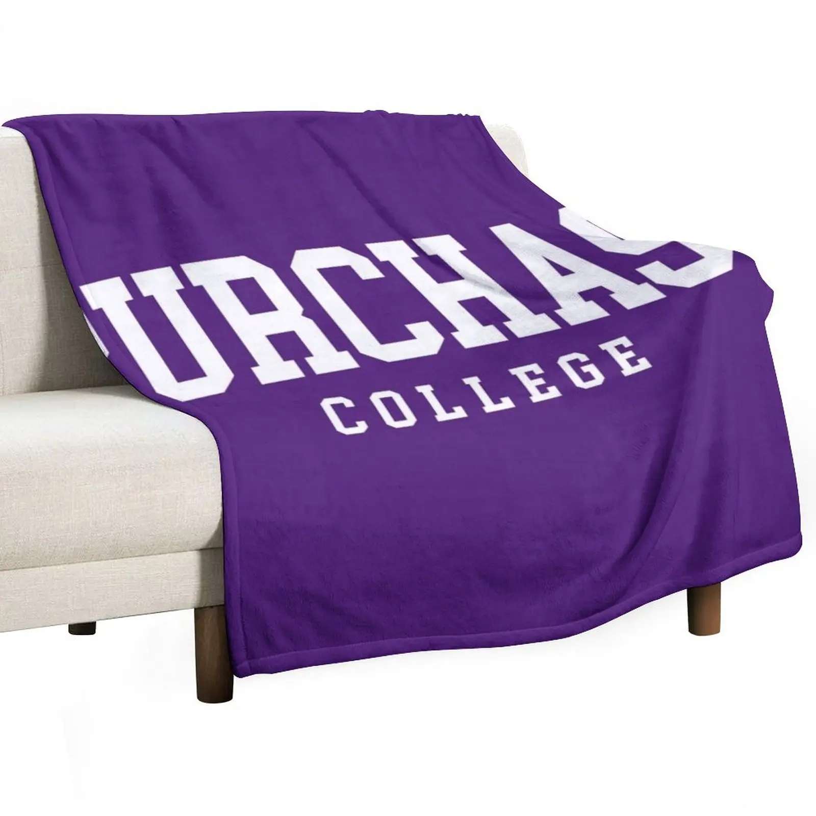 suny purchase - college font curved Throw Blanket Summer Blankets For Bed christmas gifts Soft Beds Blankets