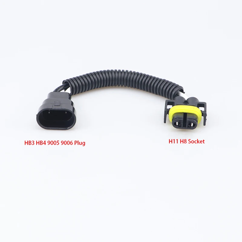 Car Light Conversion Wire HB3 HB4 9005 9006 Male Plug To H11 H8 Female Socket For Headlight Retrofit Wiring Connector