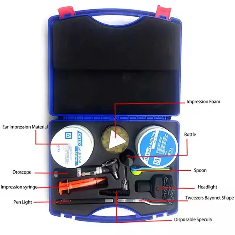 Apparecchio acustico Kit per la presa di impronte dell'orecchio personalizzato Amplificatore acustico portatile Kit per la creazione di stampi Accessori Penna leggera Lampada frontale