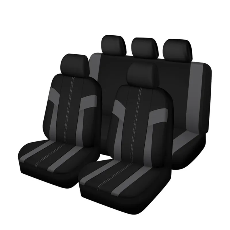 

KBKMCY Car Seat Covers Full Set Front Split Rear Bench For Car Universal Cloth SUV Sedan Van Auto Interior Covers