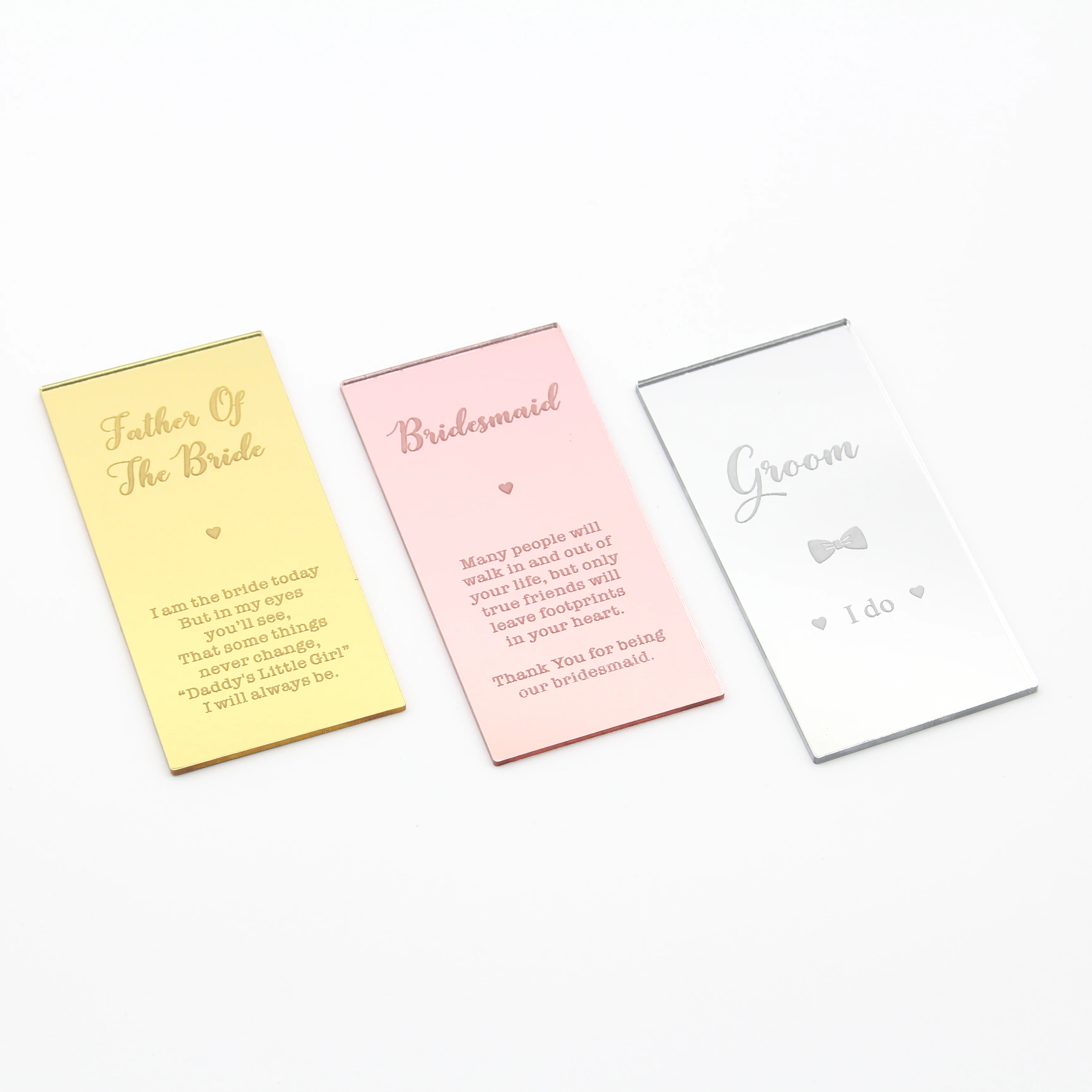 Wooden Rectangular Anniversary Celebration Party VIP Seat Card And Bridesmaid Seat Retro Wedding Bride Mother Seat Card
