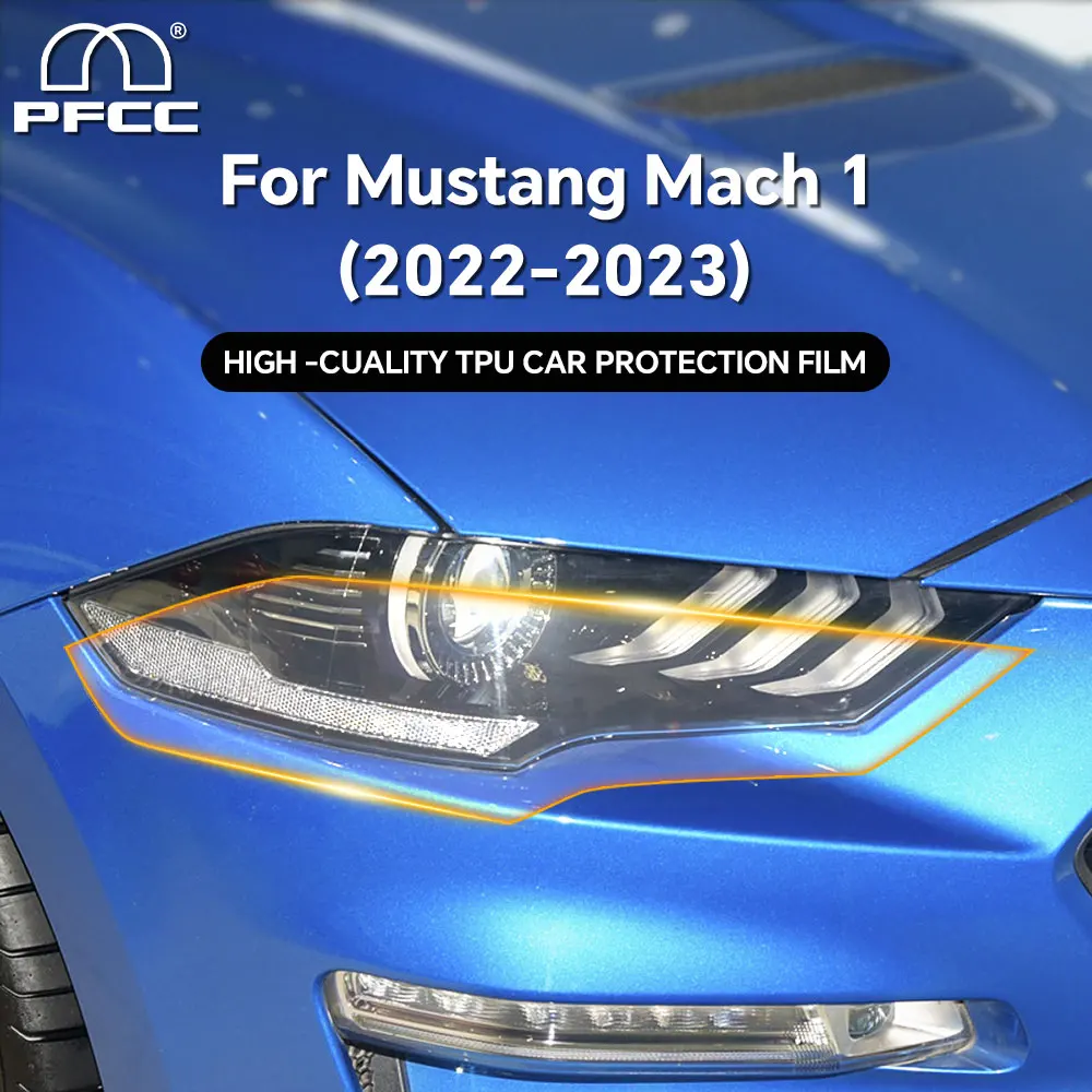 For Ford Mustang Mach 1 2022 2023 Headlight Rearview Anti-Scratch TPU Protection Film Pre-cut PPF Clear Bra Resistant Invisible