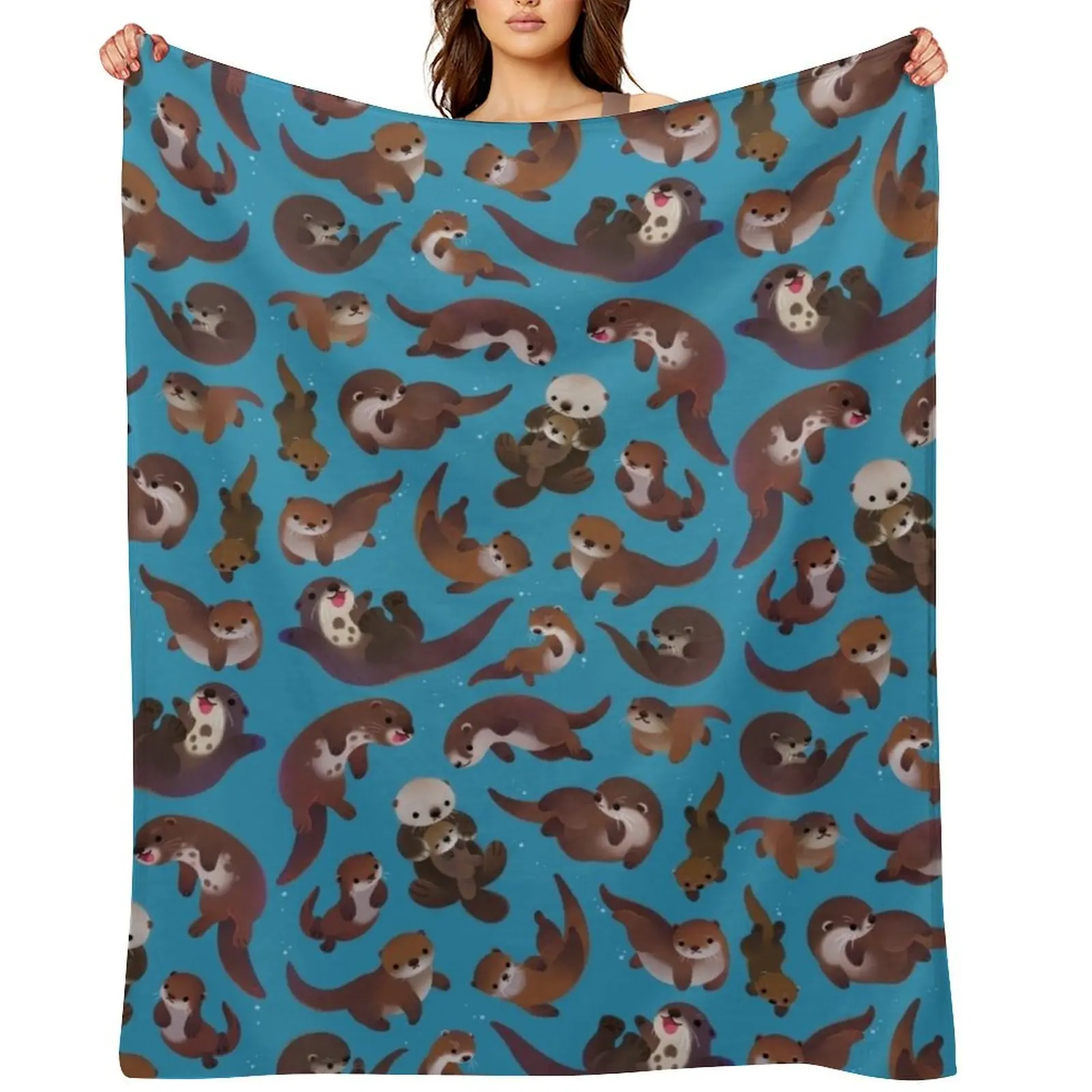 

Otter Throw Blanket Blankets For Bed bed plaid Single Giant Sofa Blankets