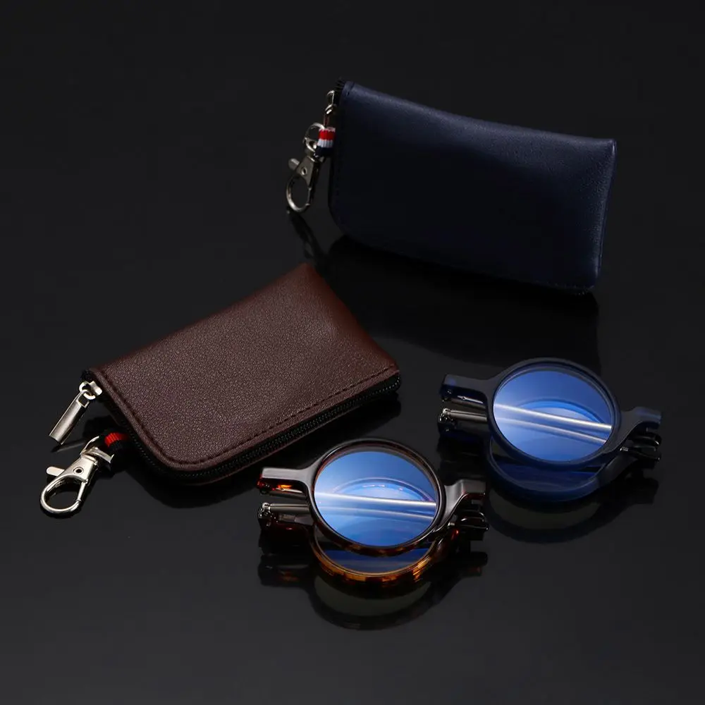 Easy Carry for Women & Men Folding Presbyopia Eyeglasses with Keychain Case Mini Reading Glasses Readers