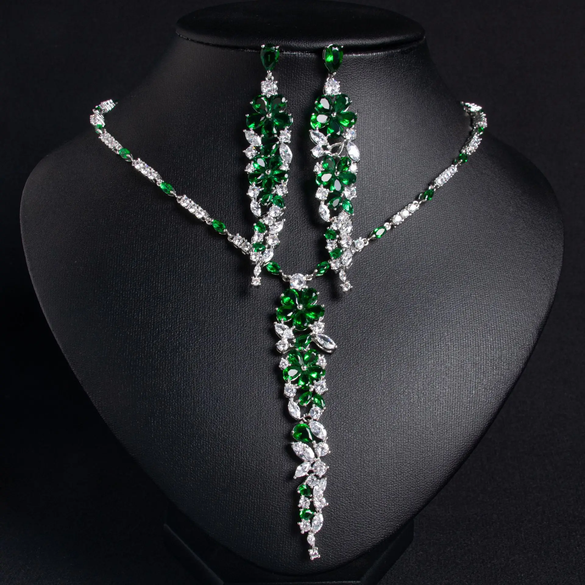 Dazzling Jewelry 2 Piece Set Fashion Multi-Color Necklace Earrings Women's Dress Suitable for Wedding Prom Holiday Gift M-792