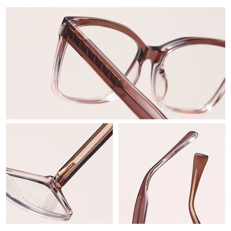 

GJ OPTICIAN Fashionable Rectangle Anti Blue Light Prescription Glasses Women Anti-Reflective Customized Optical Eyeglasses Frame