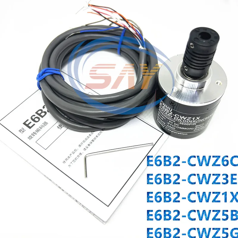 Enkoder Putar E6B2-CWZ6C 100 200 360 500 600 1000 1024 2000 2500P/R 5 hingga 24VDC CWZ5B CWZ1X CWZ3E CWZ5G