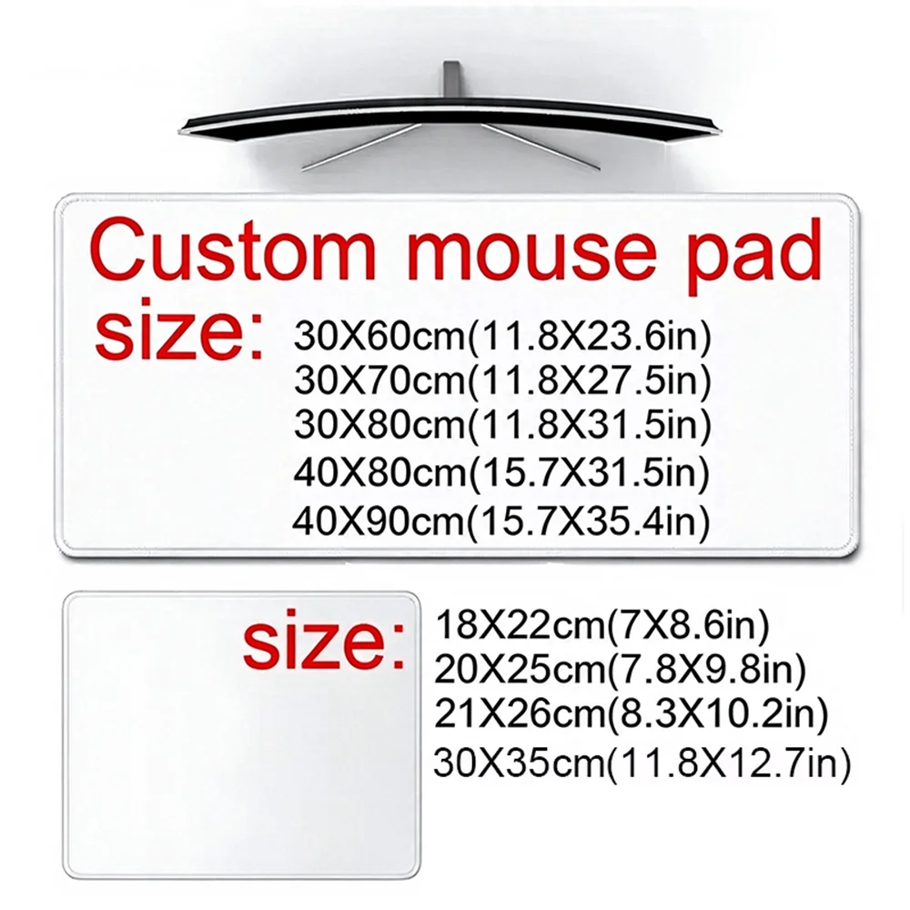 Personalized Anime Mouse Pad,Custom Mousepad Print Diy Large Playmat Gaming Customized Size 90x40 Logo Deskmat
