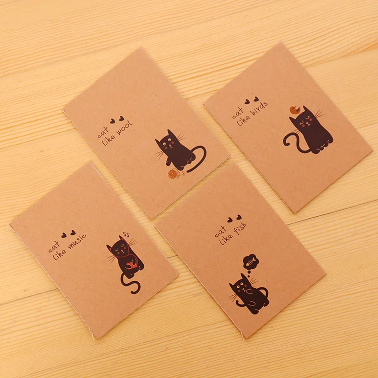 10pcs/lot Kraft Paper Retro 64K Small Notebook, Mini Pocket Notepad, Blank Inner Page, Car Line Book, Student Gifts