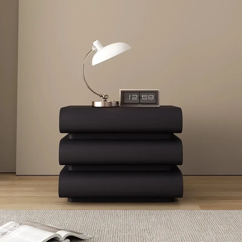

French With Drawers Nightstands With Storage Modern Cute Design Nightstands Leather Minimalist Mesa De Cabeceira House Furniture