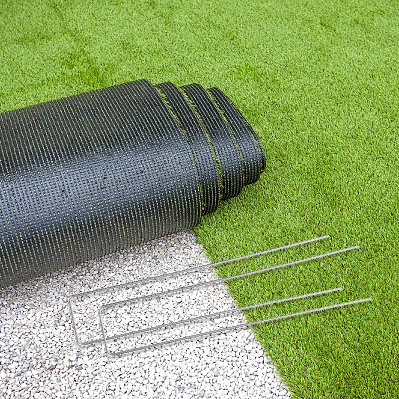 

30Pcs U-Shaped Garden Fixing Nails Iron Stakes Durable Lawn Fastening Nails Turf Fixing Tool Garden Pile U-Nail