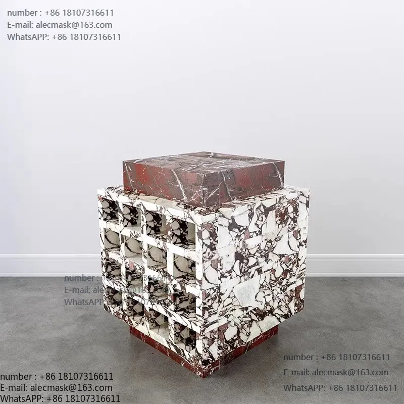 

Italian minimalist natural marble coffee table modern light luxury living room household small apartment side table