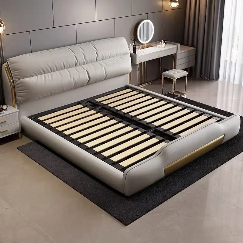 180X200 lujo tamaño King iluminado para Chat para dormitorio cofre de bebé 1 persona cama doble marcos de cama King cama Murphy muebles de dormitorio