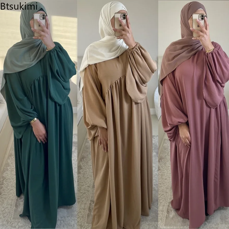 

Modest Plain Abaya Muslim Long Dresses Hijab Women Ramadan Eid Loose Casual Islam Clothing Arab Dress Robe Dubai Turkish Kaftan