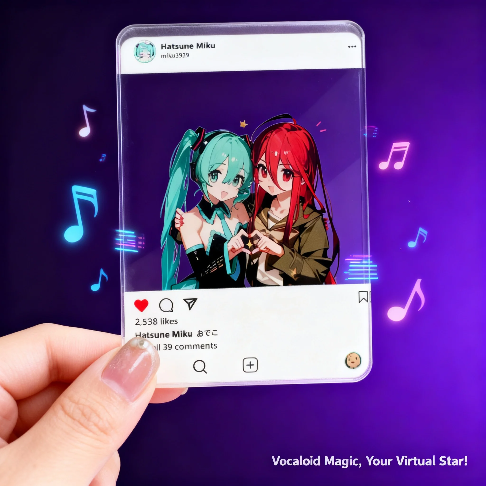 

Creative Cartoon Anime Photo Frame DIY 3 Inch Acrylic Clear Card Stand Hanging Decor Miku Hatsune Figure Souvenir Gift