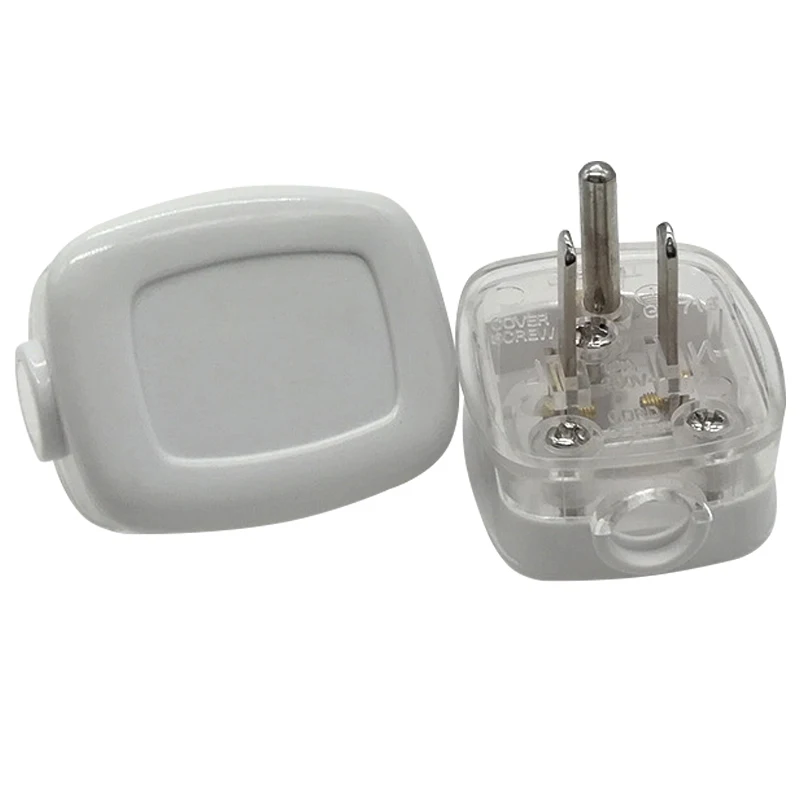 1PCS White America Ground 3 Pole Male US Wiring Plug Type B Power Strip Connector Japan Rewirable Cable Convert Plug 10A 250V