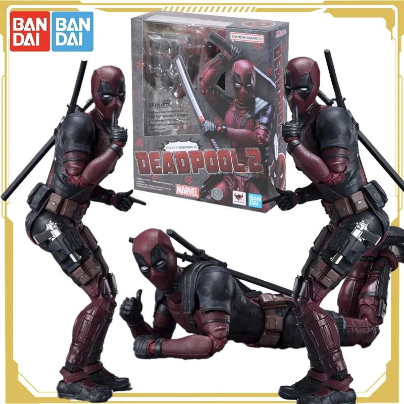

BANDAI Original S.H.Figuarts Deadpool Deadpool 2Anime Action Figures Toys for Boys Christmas Gift Collectible Model Ornaments