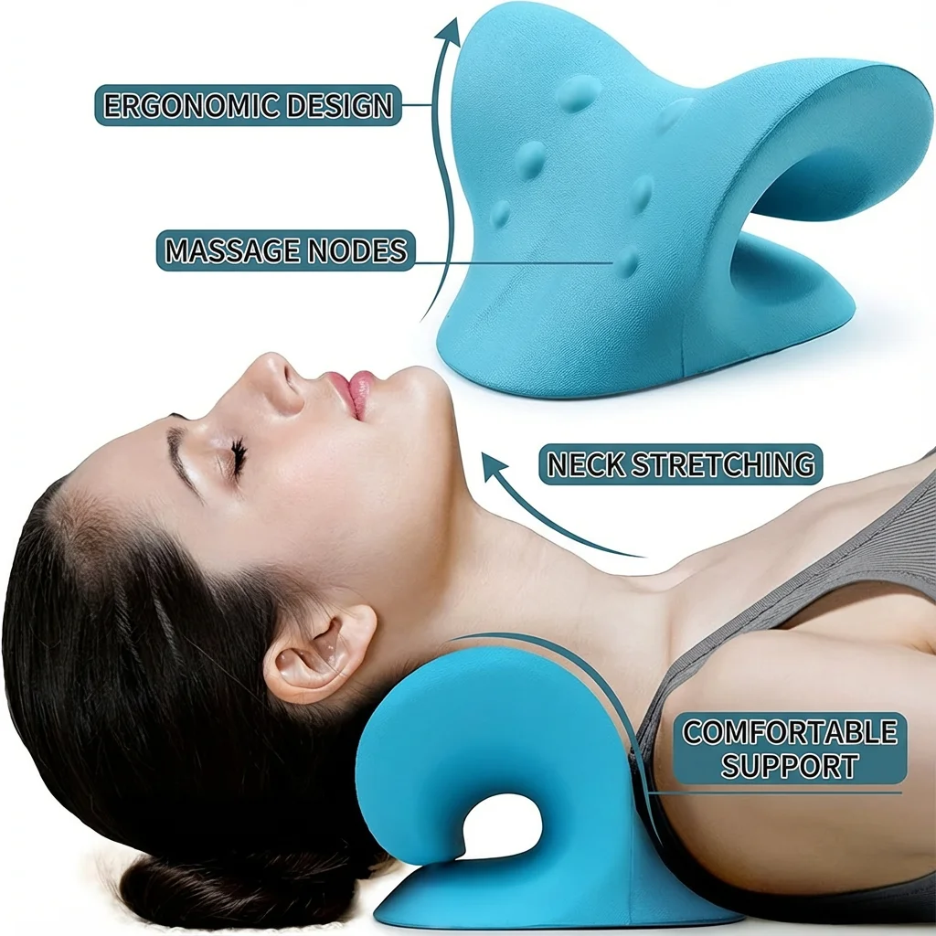 Neck Shoulder Stretcher Relaxer Cervical Chiropractic Traction Device Pillow For Side Back Stomach Sleeper Remedial Pillows