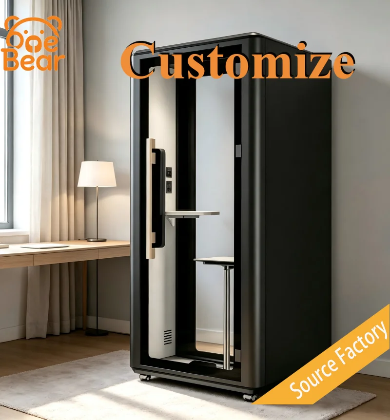 Noise Cancelling Soundproof Office Pod Movable Single Silent Cabin Private Meeting Booth For Custom Size Home Office Work Studio