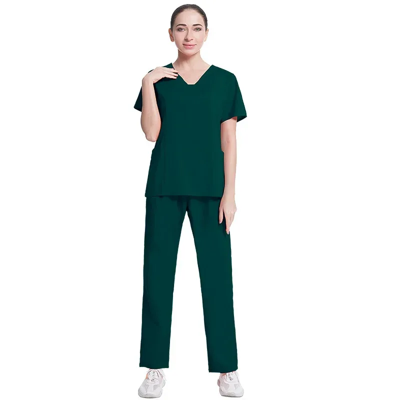 Set di scrub medici per donna elasticizzati uniformi da lavoro ospedaliero abiti chirurgici accessori per infermieri clinica odontoiatrica abbigliamento da lavoro per salone di bellezza