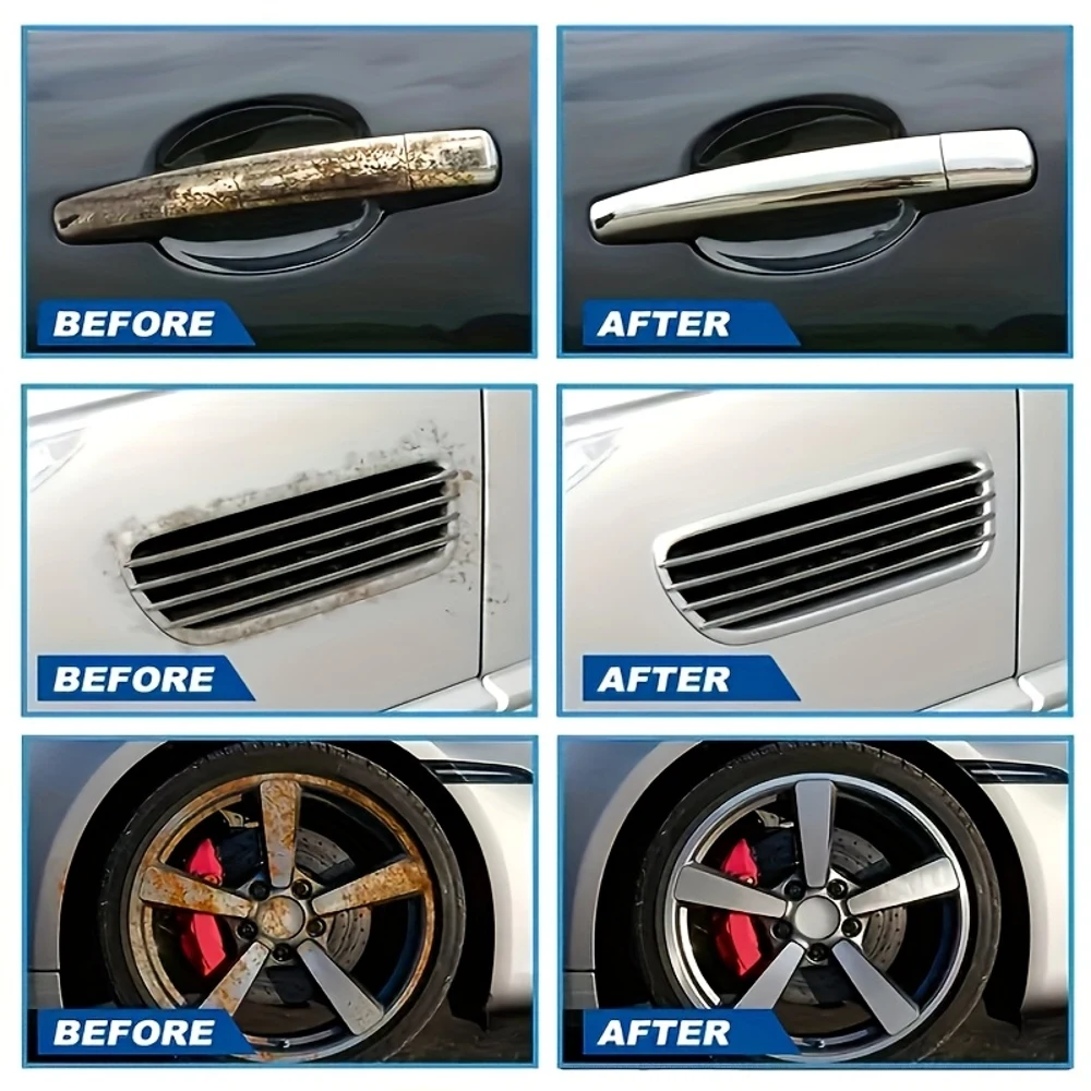 Cera protectora y para pulir metales de alta resistencia, eliminador rápido de óxido para acero inoxidable, utensilios de cocina, piezas de automóvil, cabezales de ducha, Re