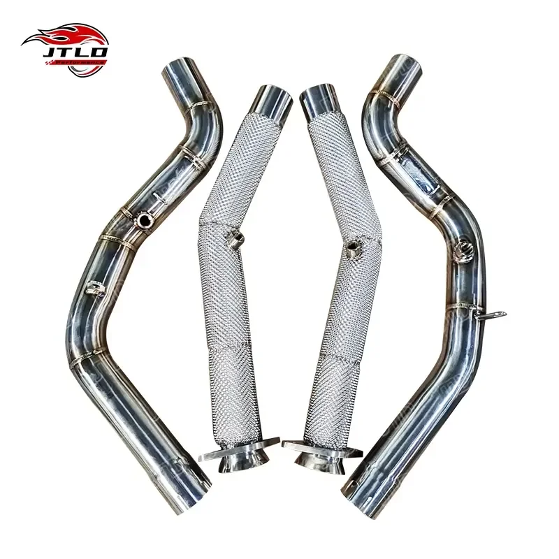 JTLD Performance Heat Shield Stainless Steel Exhaust Downpipes for Land Rover Range Rover Sport SVR 5.0 2009-2017