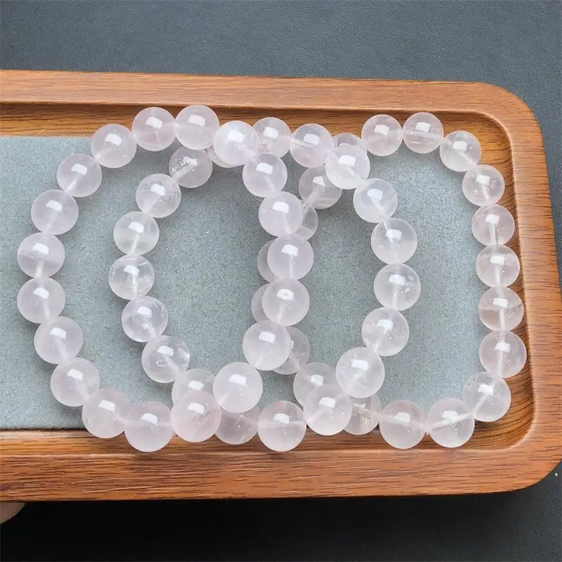 

10MM Natural Rose Quartz Bracelet Crystal Reiki Healing Fengshui Stone Fashion Jewelry Gift For Women Men 1PCS