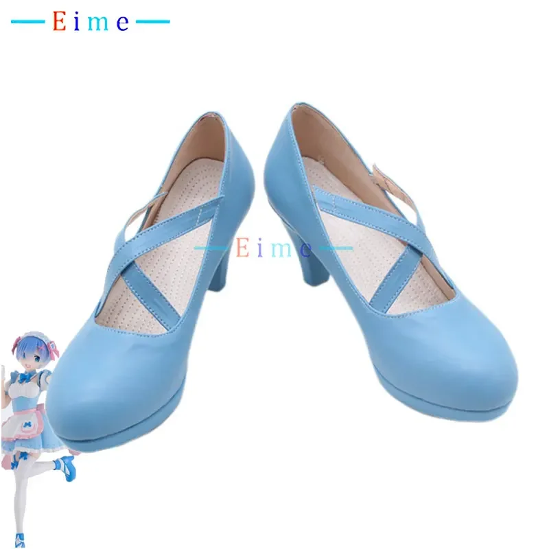 

Rem Cosplay Shoes Anime Re:Life Cosplay Props PU Leather Shoes Halloween Carnival Boots Custom Made