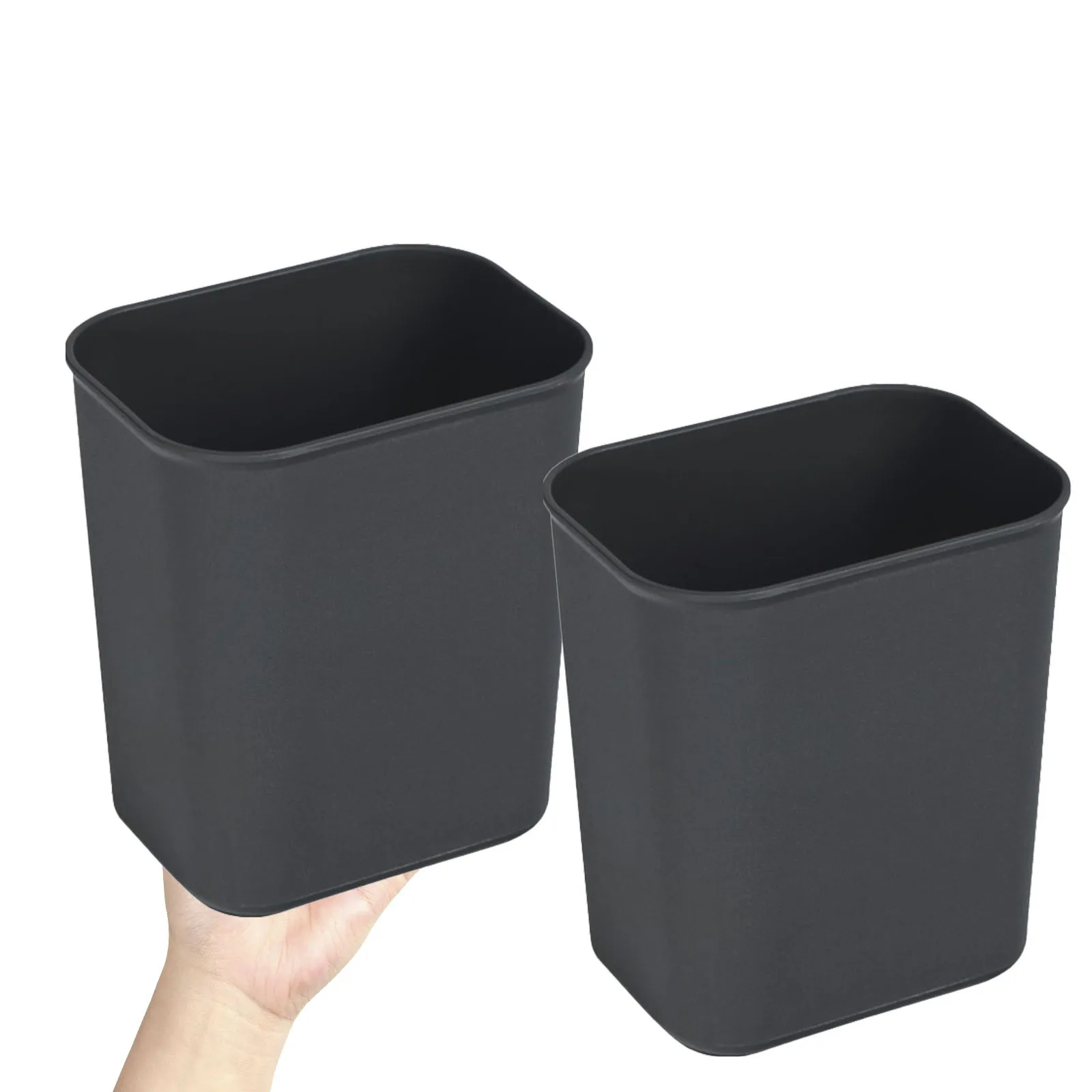 

2Pcs Rectangle Trash Can Smooth Finish Plastic Garbage Container for Home Office Easy to Clean Organize and Dispose Daily Waste