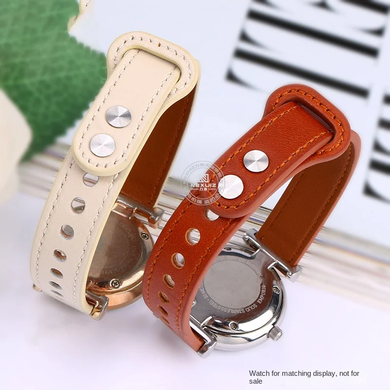 화석 여성용 가죽 시계 스트랩, 아르마니 로시니 DW 범용 스트랩, ES5091, ES5121, ES5090, ES3843, ES4371, 14mm