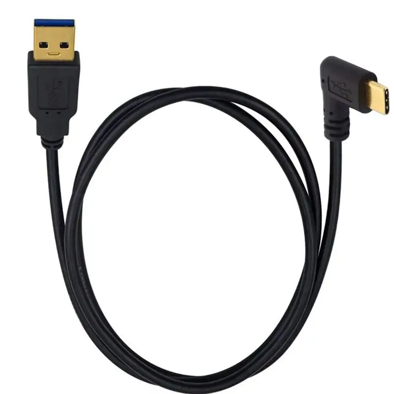 0.25m 1m Gold-Plated High-Speed Version 3.0 USB 3.0 (Type A) Male To USB 3.1 (Type C) 90 Degree Elbow Laptop Data Charging Cable