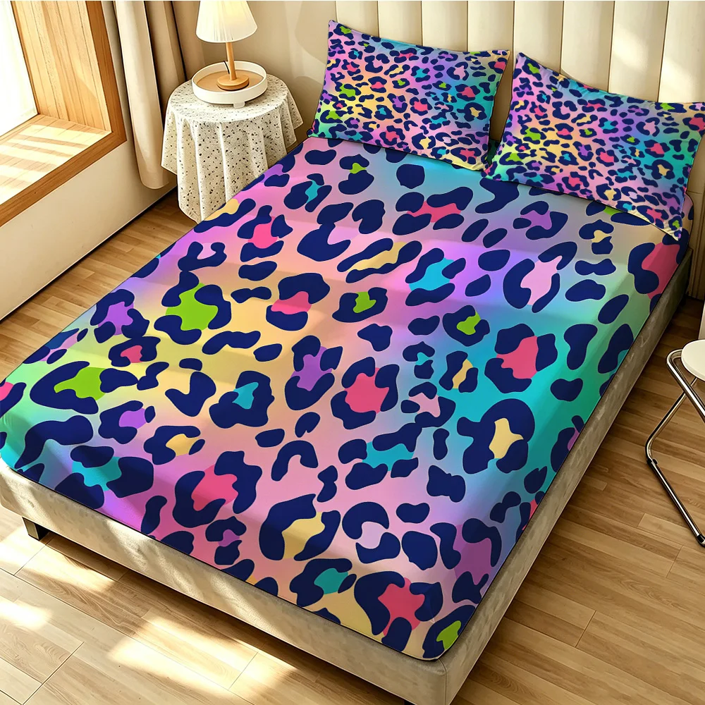 Colorful Leopard Print 3Pcs Fi - огляд і ціна Fitted Sheet Deep