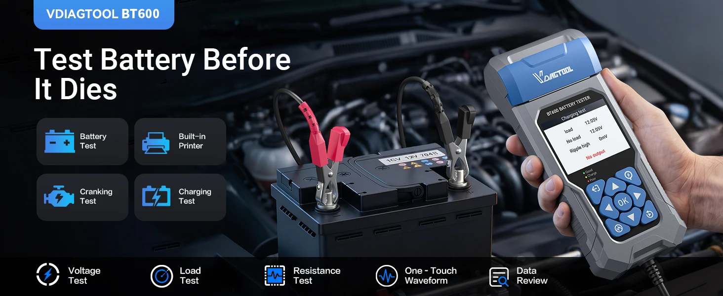 Fonctions du testeur de batterie