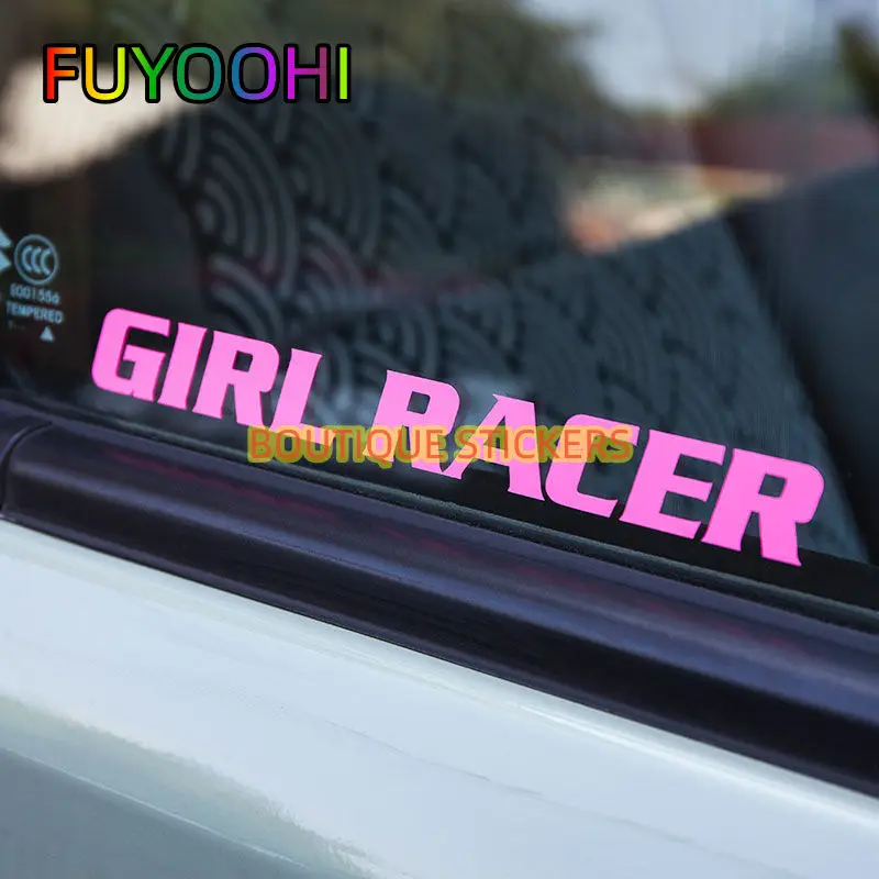 FUYOOHI GIRL RACER Refit Car Stickers Window Removable Vinyl Decals Oilproof Decora Motorcycle Fuel Tank Trim Lady Driver Sign