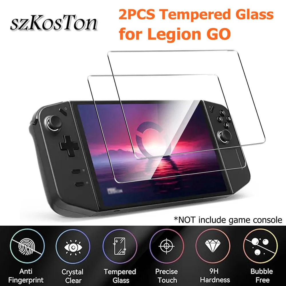 2PCS HD Temperd Glass Screen Protector For Lenovo Legion GO Consoles 9H Hardness Anti-Fingerprints Film Game Accessories