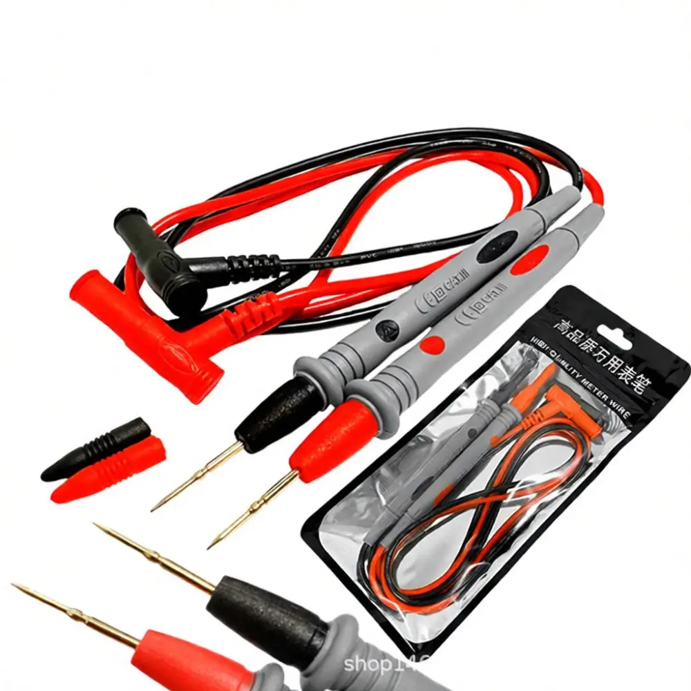 Multimeter Replacement Leads 20A Gold Plated Sharp Probes Detachable Alligator Clips Flexible Testing Cable Electric Tester