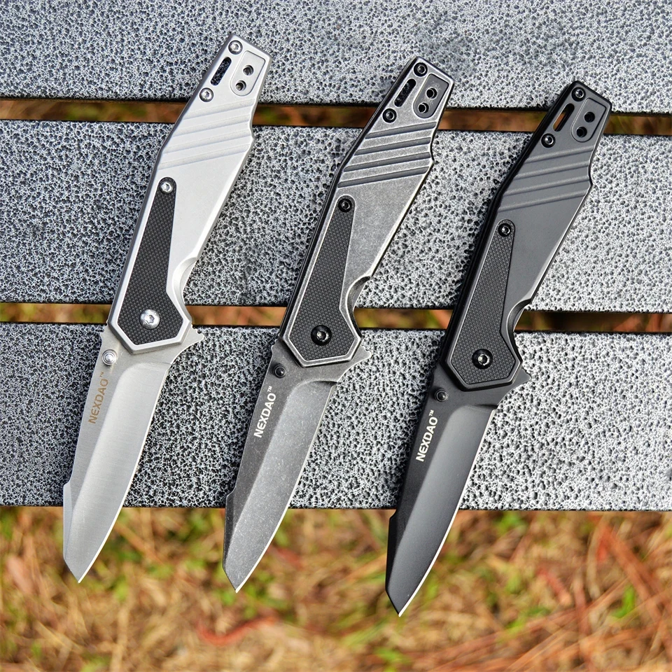 

Nexdao Folding Knives 8Cr14MoV G10 Tactical Survival Knives Outdoor Self-defense Knife Hiking Hunting Pocket Knife Camping EDC