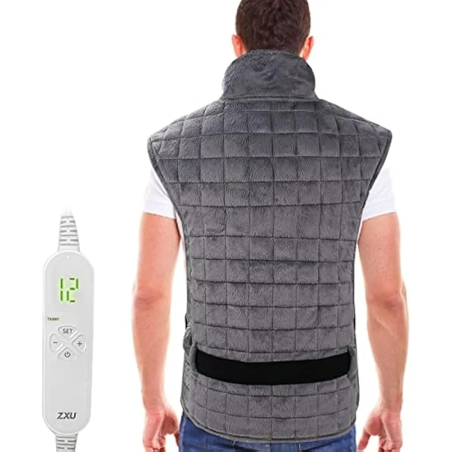 

Large Heating Pad for NeckShoulder Back 38" x 24" Full Weighted Heating Pad for for Back Pain Relief 3lb 12 Heat Level Hot Heat