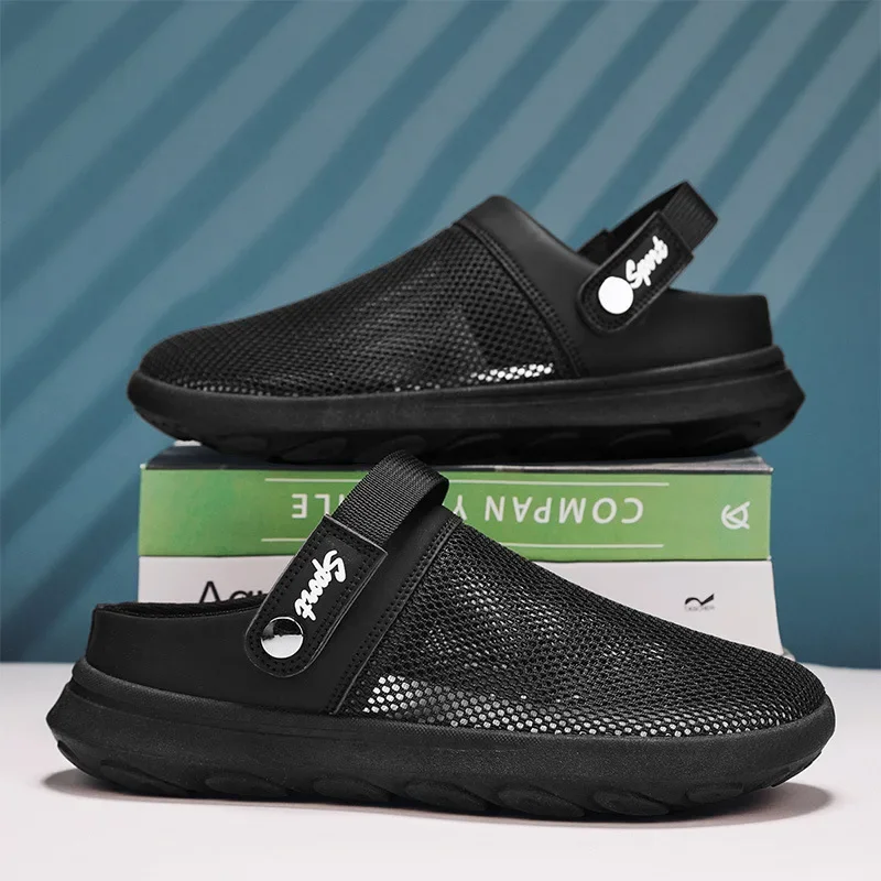 

Summer Men Shoes Cool Sandals Air Mesh Sport Style Casual Slides Outdoor Slip-on Beach Shoes