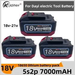 Lithium-ion 18V 7000mAh Rechargeable Power tool Battery Suitable for Dayi 21v Cordless Electric Wrench Car impact wrench battery