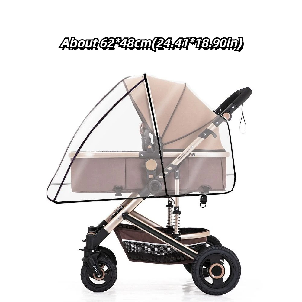 Transparent Baby Stroller Rain Cover Travel Outdoor Baby Pram Rain Cover Waterproof Windproof Pushchair Raincoat view 5