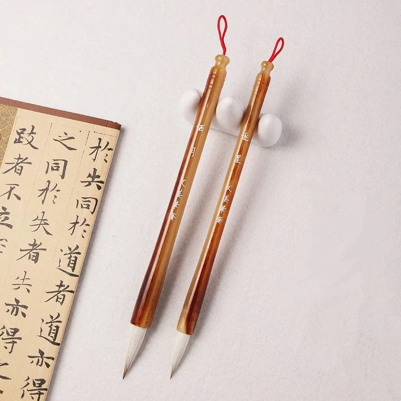 Professional Chinese Calligraphy Brush Set Wolf Weasel Hair Mix Regular Script Seal Script Clerical Script Ancient Style