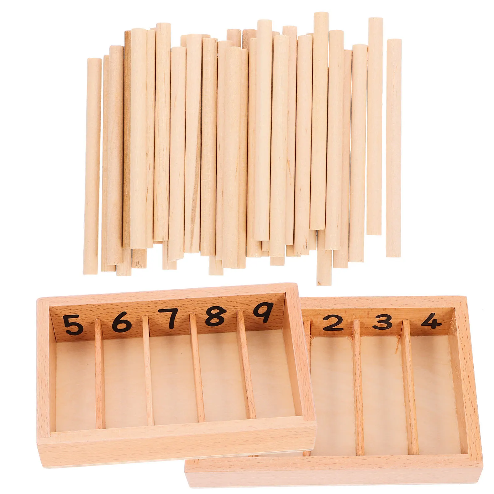 

1 set Spindle Rod Box For Educational Stick Box Montessori Learning Tool Croquet Mallet Brain Development Safe Durable