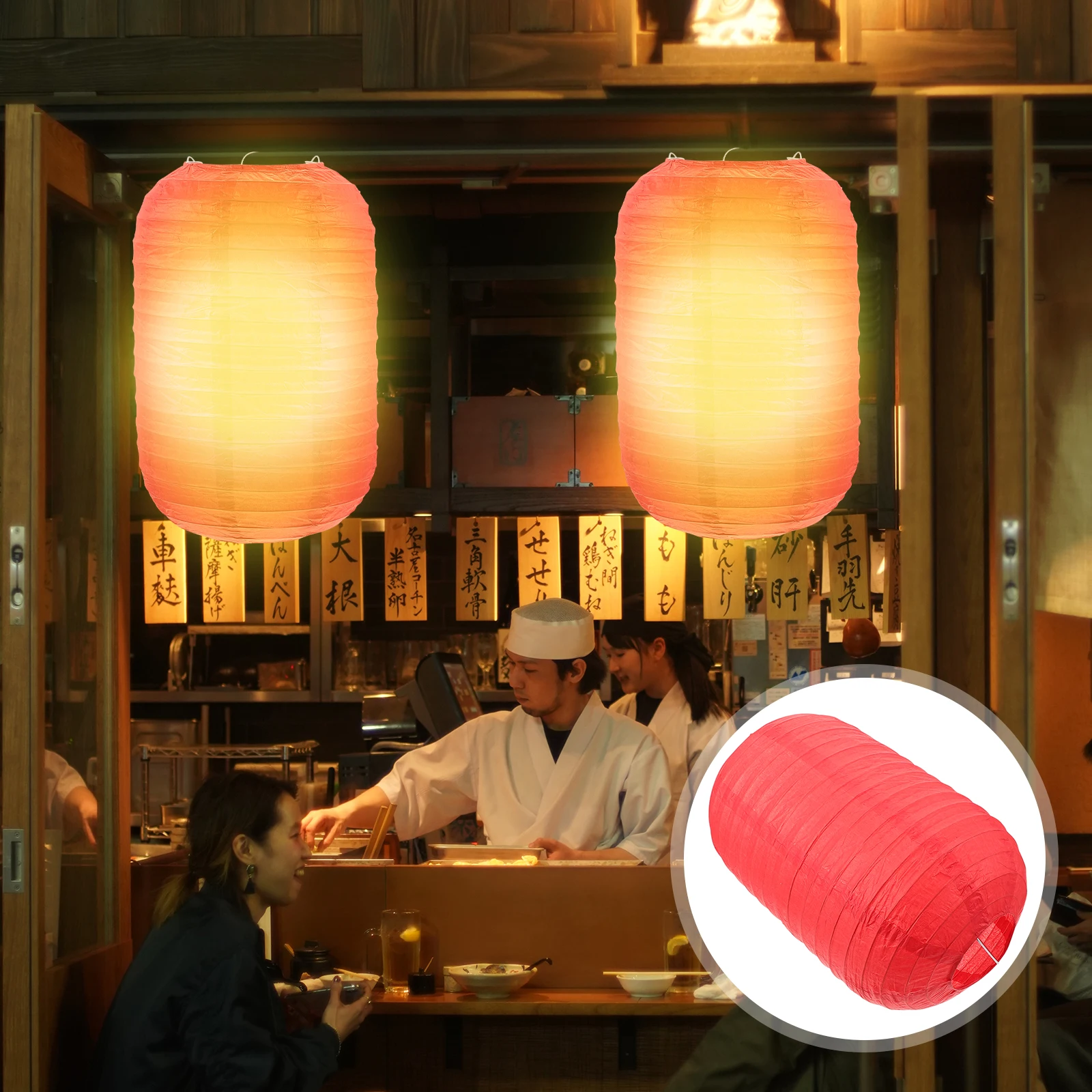 

Oriental Lantern Decoration Lanterns Lamps Wicker LED Operated Paper Japanese