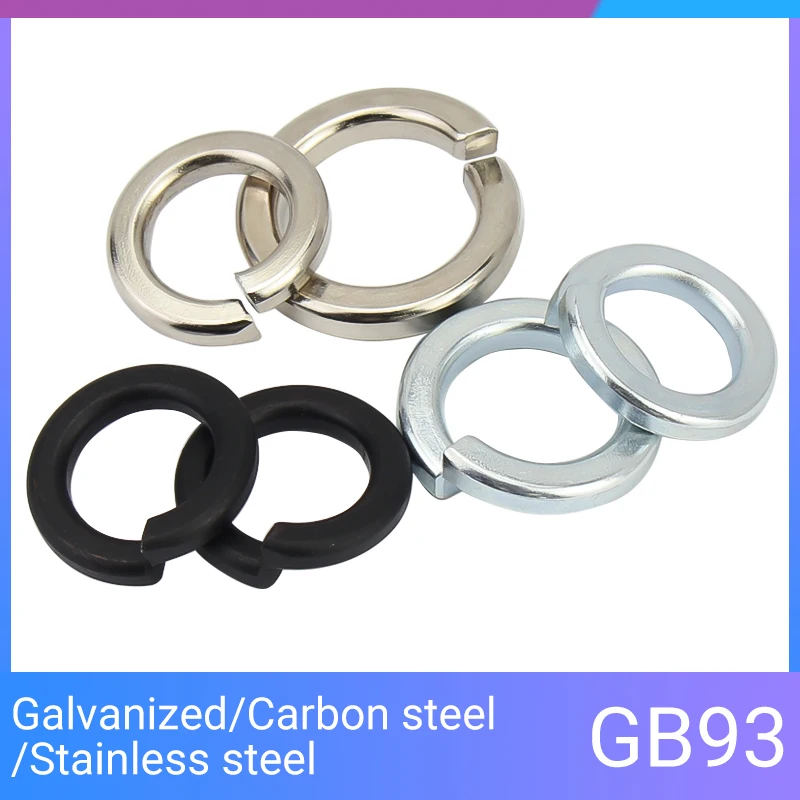 GB93 A2-70 304 Stainless Steel M2 M2.5 M3 M3.5 M4 M5 M6 M8 M10 M12 M14 M16 M20 M24 M27 Spring Split Lock Washer Elastic Gasket