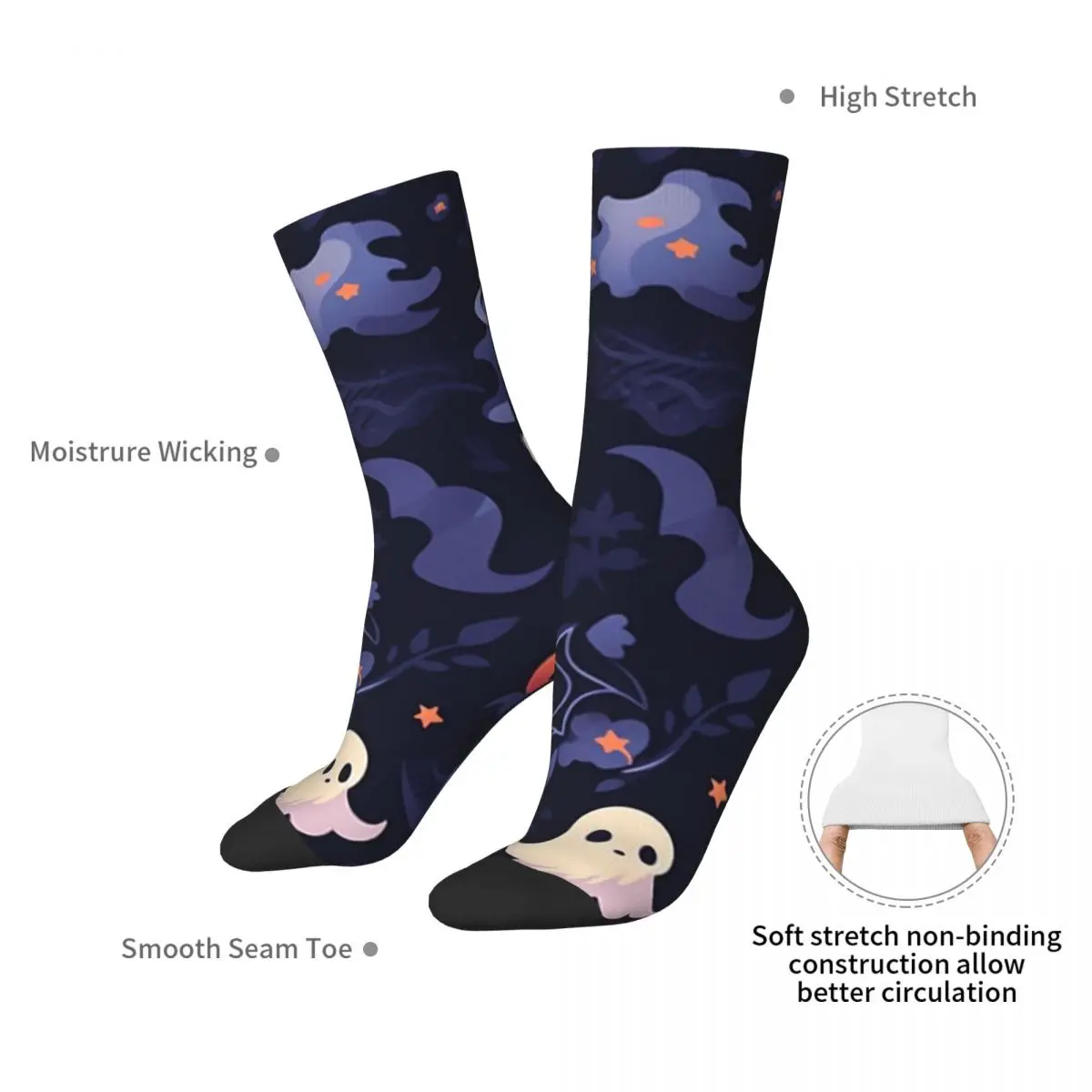 Ghost Pumpkin Halloween Socks Harajuku High Quality Stockings All Season Long Socks Accessories for Unisex Birthday Present